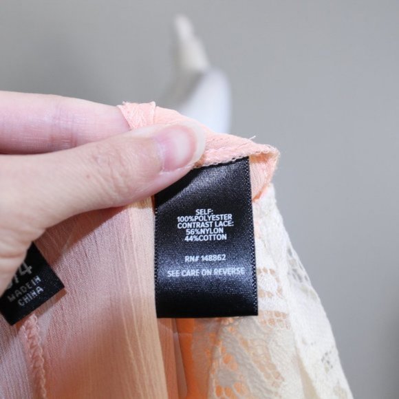 Torrid Peach Mimosa Light Sheer Chiffon Kimono 3/4 - Picture 12 of 15